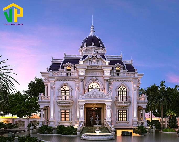 Những công trình cổ điển thường có thiết kế rộng lớn bao gồm khuôn viên cây xanh.